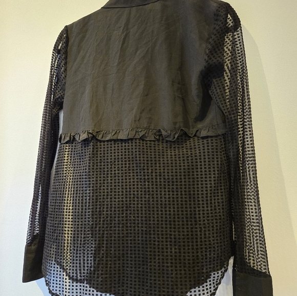 Marissa Webb Black Ruffle Blouse Size Small - Picture 9 of 11